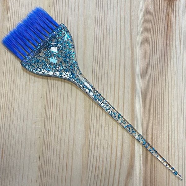 INGRID Hair coloring brush wide BLUE with sparkles